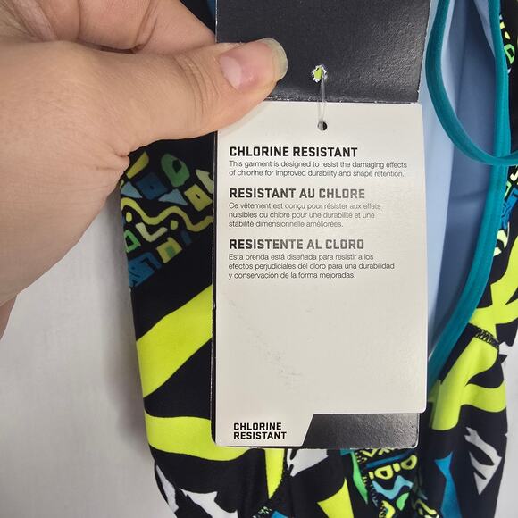 Nike Pow Lingerie Tank One Piece Swimsuit Competitive Multicolor NWT Size 14 - Picture 5 of 9